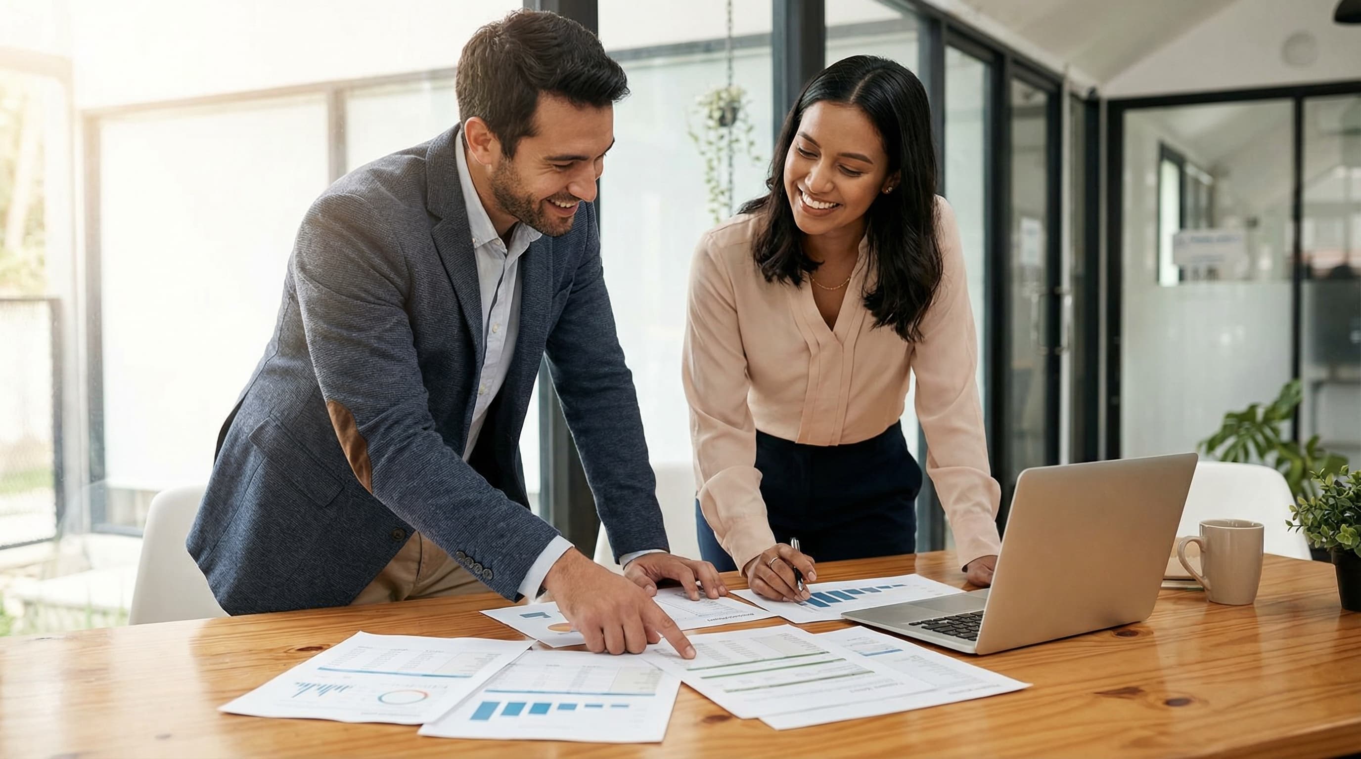 Small business owner working at desk